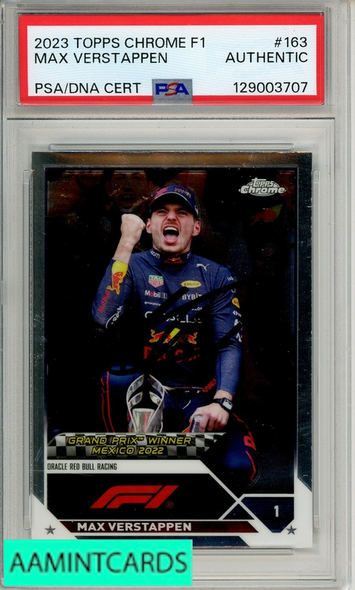 2023 TOPPS CHROME FORMULA 1 MAX VERSTAPPEN #163 PSA  AUTO AUTHENTIC 129003707