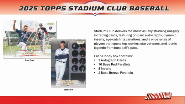 2025 Topps Stadium Club Baseball Hobby Box - PRESALE