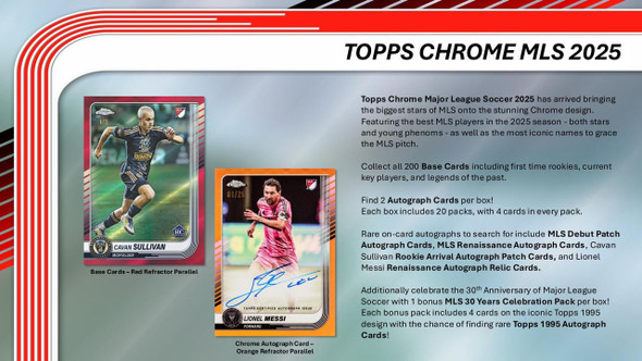2025 Topps MLS Chrome Soccer Hobby Box - PRESALE