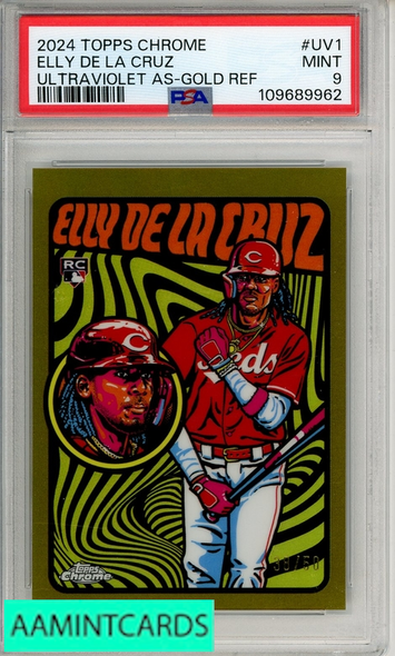 2024 TOPPS CHROME ULTRAVIOLET ALL-STARS ELLY DE LA CRUZ #UV1 GOLD REF PSA RC 109689962