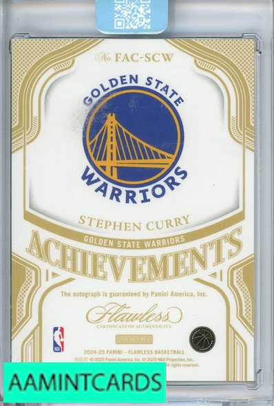 2024-25 PANINI FLAWLESS STEPHEN CURRY #FAC-SCW 15 OF 15 999961191031