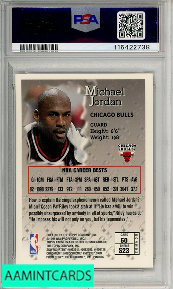1996 FINEST MICHAEL JORDAN #50 PSA 9 MINT 115422738