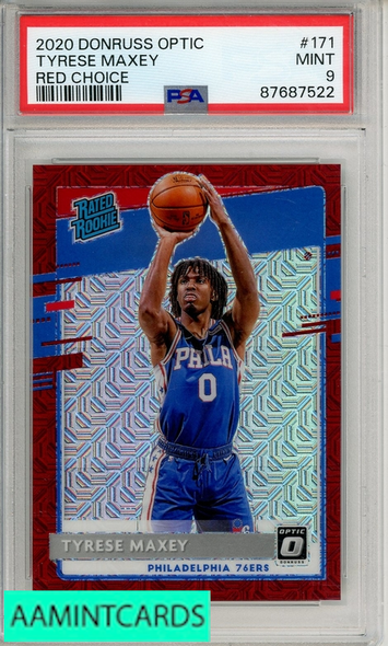 2020 PANINI DONRUSS OPTIC TYRESE MAXEY #171 RED CHOICE PSA 9 MINT 87687522