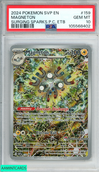 2024 POKEMON SVP BLACK STAR PROMO MAGNETON #159 SURGING SPARKS PC ETB PSA 10 105568402