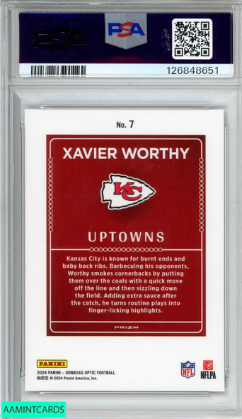 2024 PANINI DONRUSS OPTIC UPTOWNS XAVIER WORTHY #7 ROOKIE RC PSA 10 GEM MT 126848651
