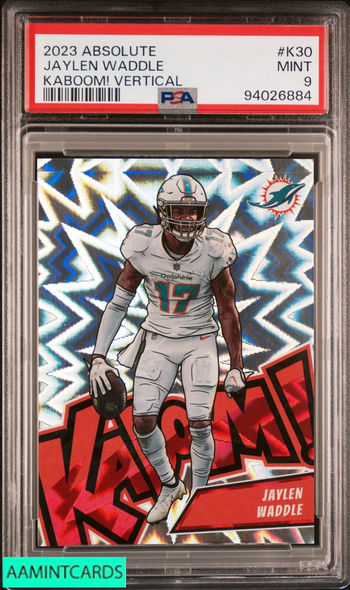 2023 PANINI ABSOLUTE KABOOM! VERTICAL JAYLEN WADDLE #K30 DOLPHINS PSA 9 MINT 94026884