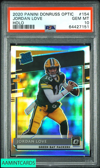 2020 PANINI DONRUSS OPTIC JORDAN LOVE #154 HOLO ROOKIE RC PSA 10 GEM MT 64427151