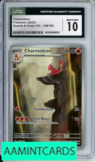 2023 POKEMON SCARLET VIOLET 151 CHARMELEON #169 CGC 10 GEM MINT 1401020828002