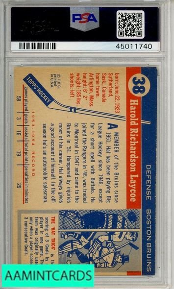 1954 TOPPS HAL LAYCOE #38 PSA 8 NM-MT 45011740