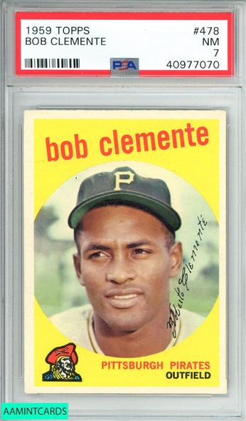 1959 TOPPS BOB CLEMENTE #478 HOF PITTSBURGH PIRATES PSA 7 NM 40977070