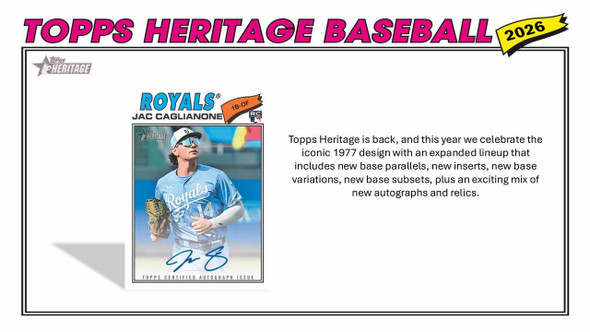 2026 Topps Heritage Baseball Blaster Box - PRESALE