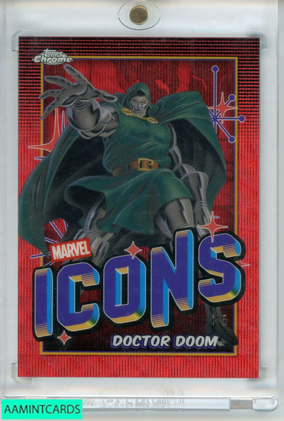2025 MARVEL TOPPS CHROME DOCTOR DOOM #MI 1 ICONS RED WAVE REF 1 OF 5 999919783982