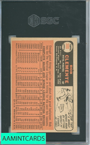 1966 TOPPS BOB CLEMENTE #300 SGC 4 1725204