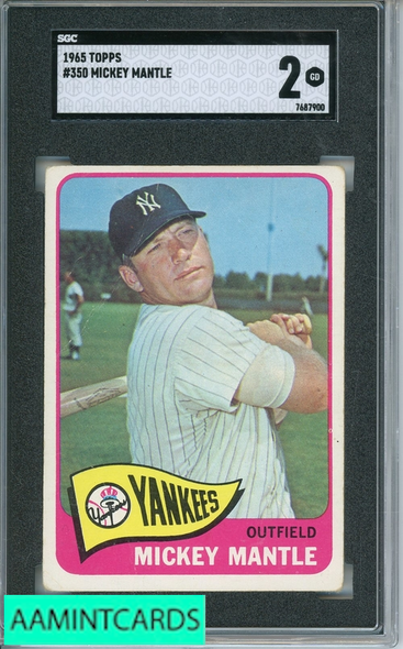 1965 TOPPS MICKEY MANTLE #350 SGC 2 7687900