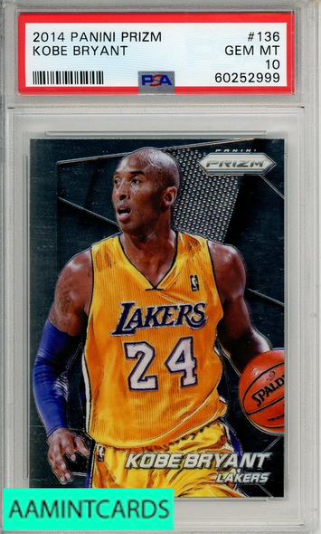 2014 PANINI PRIZM KOBE BRYANT #136 PSA 10 GEM MT 60252999
