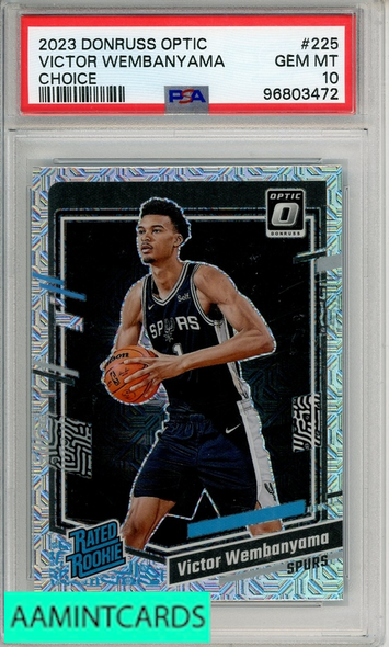 2023 PANINI DONRUSS OPTIC VICTOR WEMBANYAMA #225 CHOICE PSA 10 GEM MT RC 96803472
