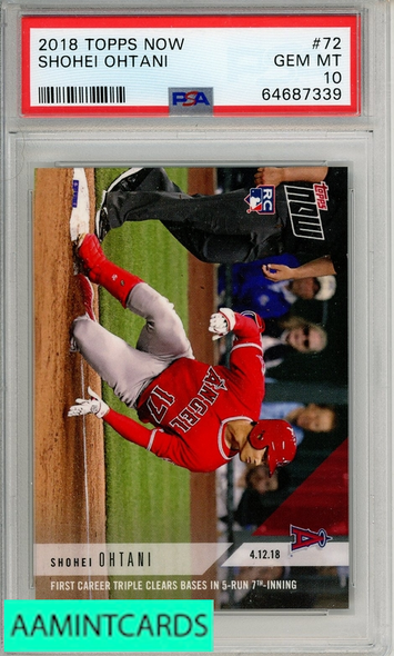 2018 TOPPS NOW SHOHEI OHTANI #72 PSA 10 GEM MT  RC 64687339