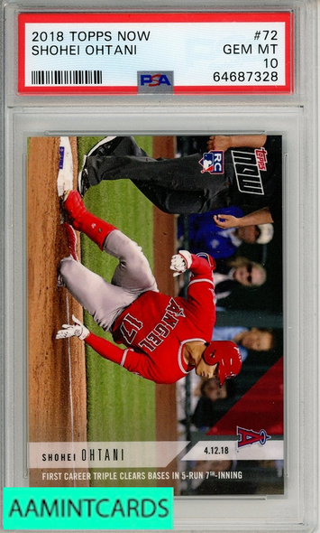 2018 TOPPS NOW SHOHEI OHTANI #72 PSA 10 GEM MT  RC 64687328