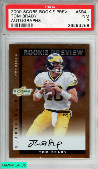 2000 SCORE ROOKIE PREVIEW AUTOGRAPHS TOM BRADY #SR41 ROOKIE RC PSA 7 NM 26593268