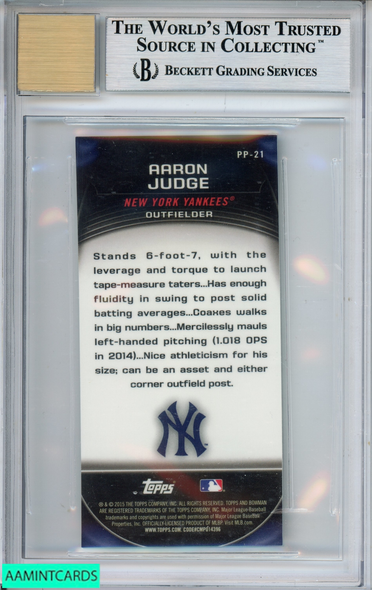 2017 ARCHIVES SIG SER AARON JUDGE 2015 BOWMAN CHR PROFILES OF 18 BGS 8.5 AUTO 10 0010243440