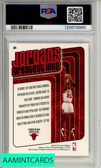 1999 UPPER DECK VICTORY MICHAEL JORDAN #405 PSA 10 GEM MT 120679960