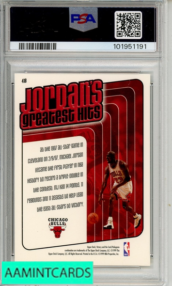 1999 UPPER DECK VICTORY MICHAEL JORDAN #418 PSA 10 GEM MT 101951191