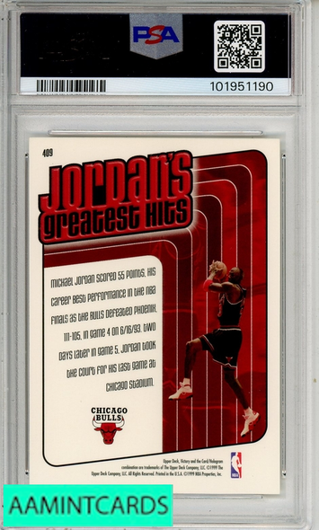 1999 UPPER DECK VICTORY MICHAEL JORDAN #409 PSA 10 GEM MT 101951190