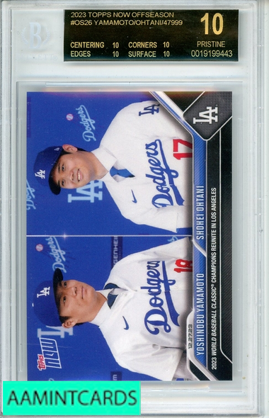 2023 TOPPS NOW OFFSEASON YAMAMOTO OHTANI #OS26 BGS 10 PRISTINE 0019199443