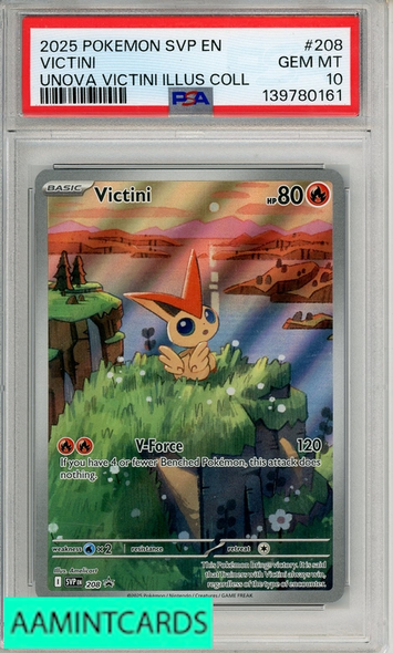 2025 POKEMON SVP EN-SV BSP VICTINI #208 UNOVA VICTINI ILLUS COLL PSA 10 GEM MT 139780161