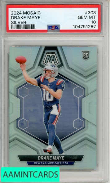 2024 PANINI MOSAIC DRAKE MAYE #303 SILVER PSA 10 GEM MT RC 104751287