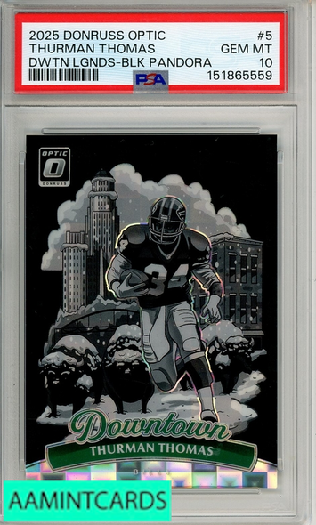 2025 PANINI DON OPTIC DOWNTOWN LEGEND THURMAN THOMAS #5 BLK PANDORA PSA 10 151865559