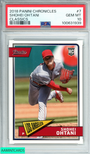 2018 PANINI CHRONICLES CLASSICS SHOHEI OHTANI #7 CLASSICS ROOKIE PSA 10 GEM MT 100631939