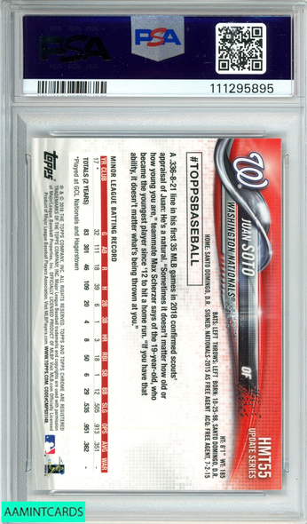 2018 TOPPS CHROME UPDATE JUAN SOTO #HMT55 UPDATE RC PSA 10 GEM MT 111295895