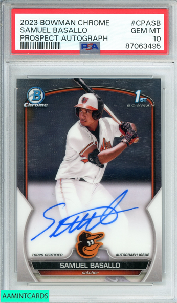 2023 BOWMAN CHROME SAMUEL BASALLO #CPASB PROS AUTO RC PSA 10 GEM MINT 87063495