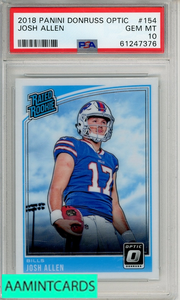 2018 PANINI DONRUSS OPTIC JOSH ALLEN #154 PSA 10 GEM MT RC 61247376