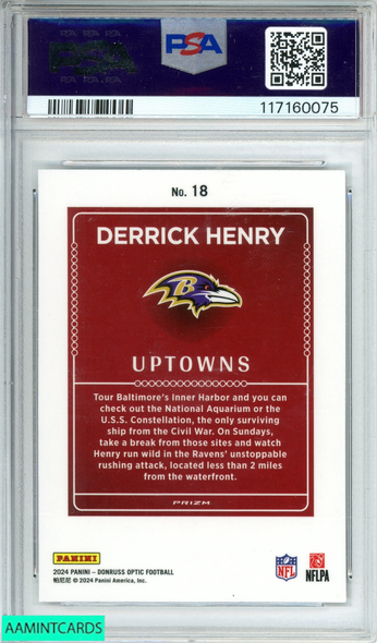 2024 PANINI DONRUSS OPTIC UPTOWNS DERRICK HENRY #18 PSA 10 GEM MT 117160075