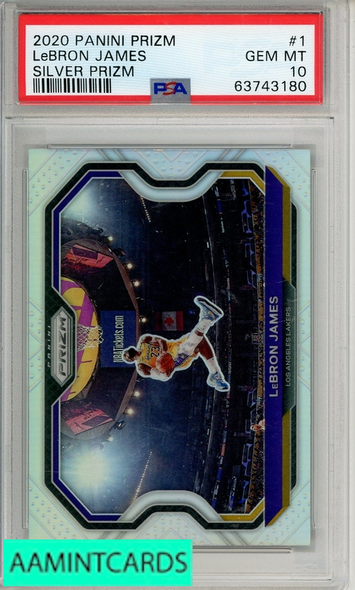 2020 PANINI PRIZM LEBRON JAMES #1 SILVER PRIZM PSA 10 GEM MT 63743180