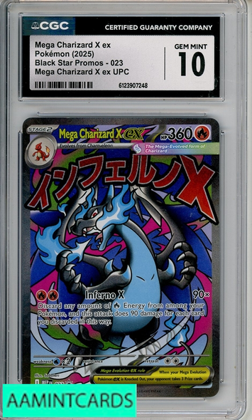 2025 POKEMON BSP MEGA CHARIZARD X EX UPC #23 CGC 10 6123907248