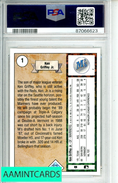 1989 UPPER DECK KEN GRIFFEY JR #1 STAR ROOKIE PSA 4 VG-EX RC 87066623