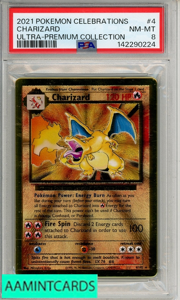 2021 POKEMON CELEBRATIONS UPC CHARIZARD #4 ULTRA-PREMIUM COLLECTION PSA 8 142290224