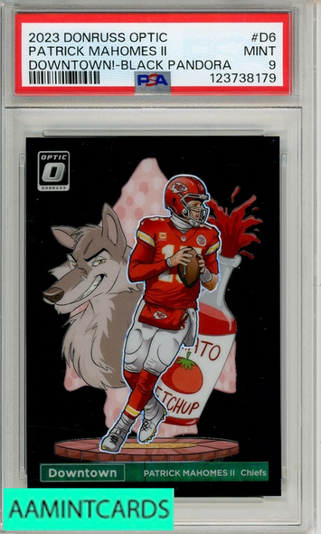 2023 PANINI DONRUSS OPTIC DOWNTOWN! PATRICK MAHOMES II #D6 BLK PANDORA PSA 9 123738179