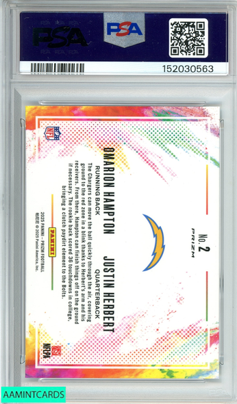 2025 PANINI PRIZM COLOR BLAST DUALS HAMPTON HERBERT #2 PSA 10 GEM MT 152030563
