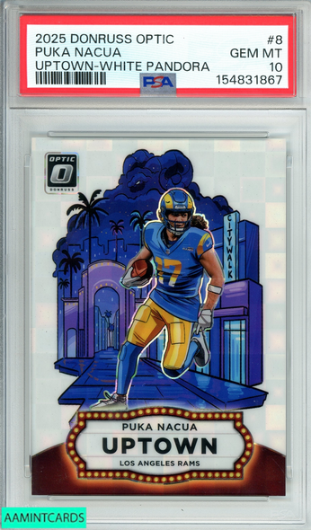 2025 PANINI DONRUSS OPTIC PUKA NACUA #8 UPTOWN-WHITE PANDORA OF 25 PSA 10 154831867