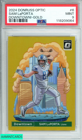 2024 DONRUSS OPTIC  SAM LAPORTA #6 DOWNTOWN!-GOLD 8 OF 10 PSA 9 MINT 118209064