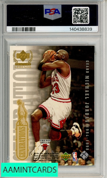 1998 UPPER DECK CENTURY LEGENDS GENERATIONS K BRYANT M JORDAN PSA 8 NM-MT 140438839