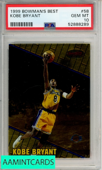 1999 BOWMAN S BEST KOBE BRYANT #58 PSA 10 GEM MT 52888289
