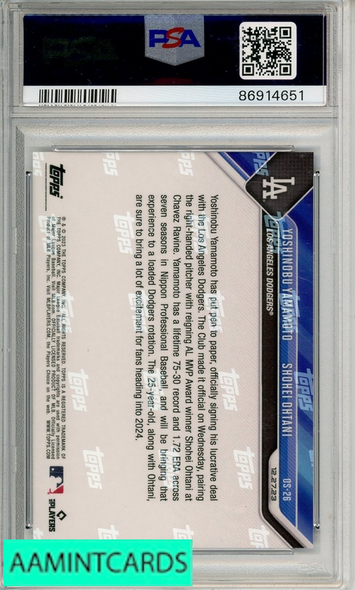 2023 TOPPS NOW OFFSEASON YAMAMOTO OHTANI #OS26 PSA 10 GEM MT 86914651