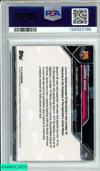 2025-2026 TOPPS NOW FC BARCELONA LAMINE YAMAL #2 PSA 10 GEM MT 129323188
