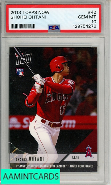 2018 TOPPS NOW SHOHEI OHTANI #42 PSA 10 GEM MT RC 129754276