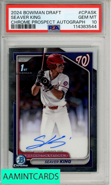 2024 BOWMAN DRAFT CHROME PROSPECT AUTOGRAPHS SEAVER KING #CPASK PSA 10 114383544